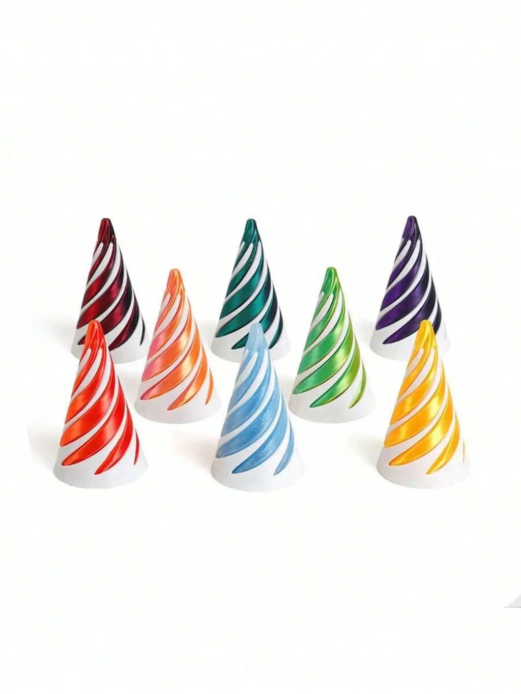 3D Printed Spiral Cone Christmas Tree Decoration Made Plastic Qme