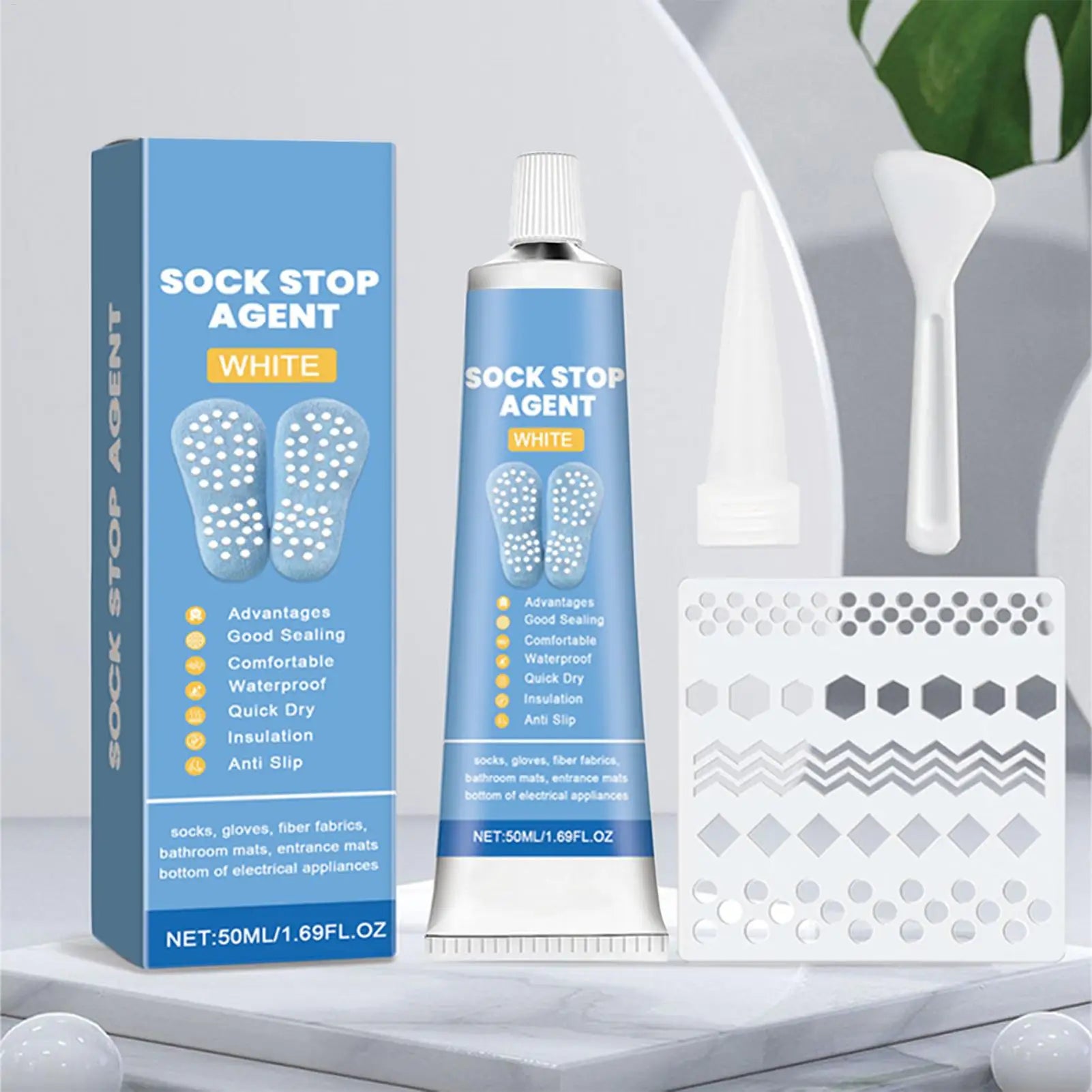 Sock Non-slip Adhesive Sock Stop Non Slip 3D Fabric Textile Liquid Paint 50ml Anti Slip Sock Stopper for Wool Socks Qme