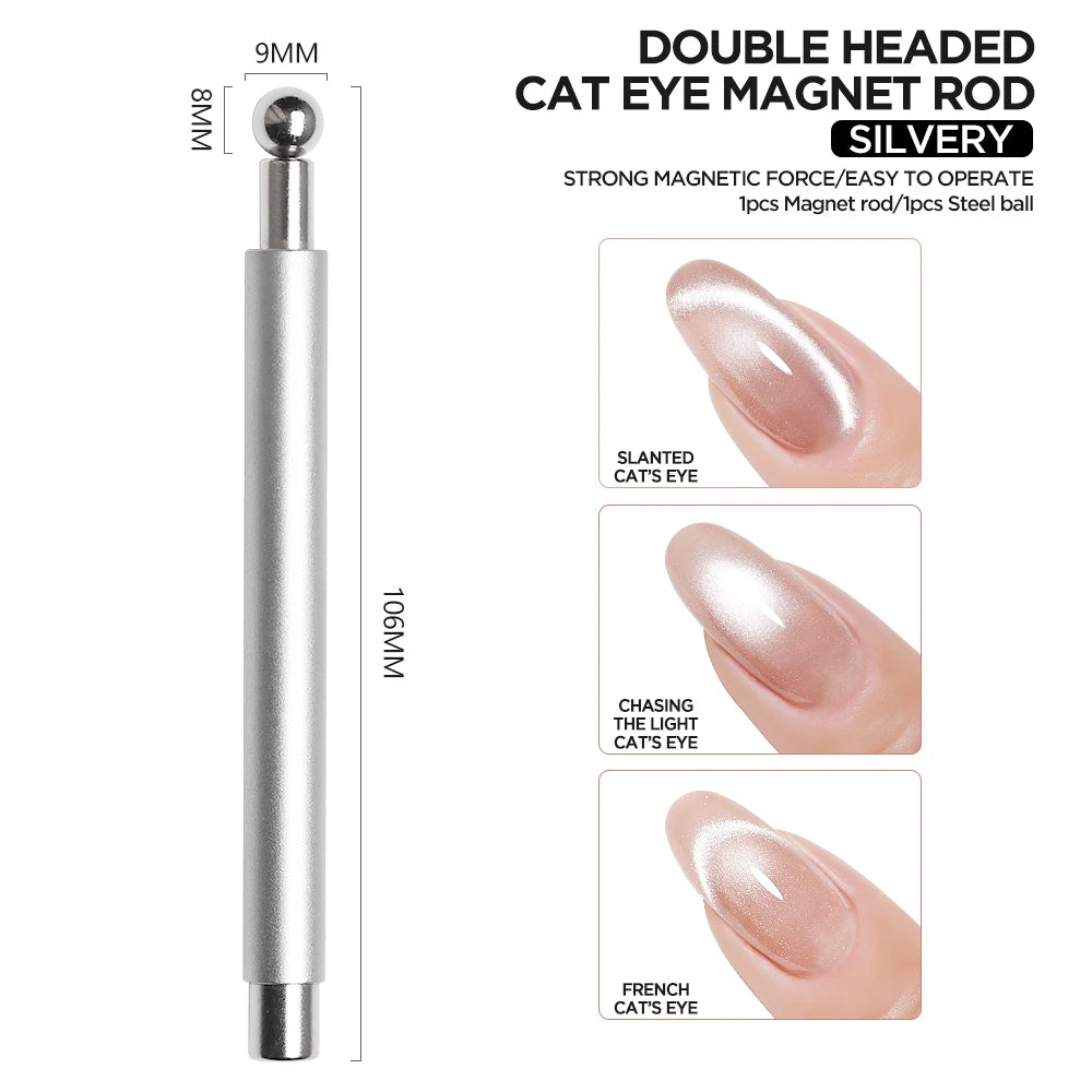 DIY Design Cat Eye Nail Art Magnet Heart Rabbit Striped Tool Red Qme GJ-STCTB-009