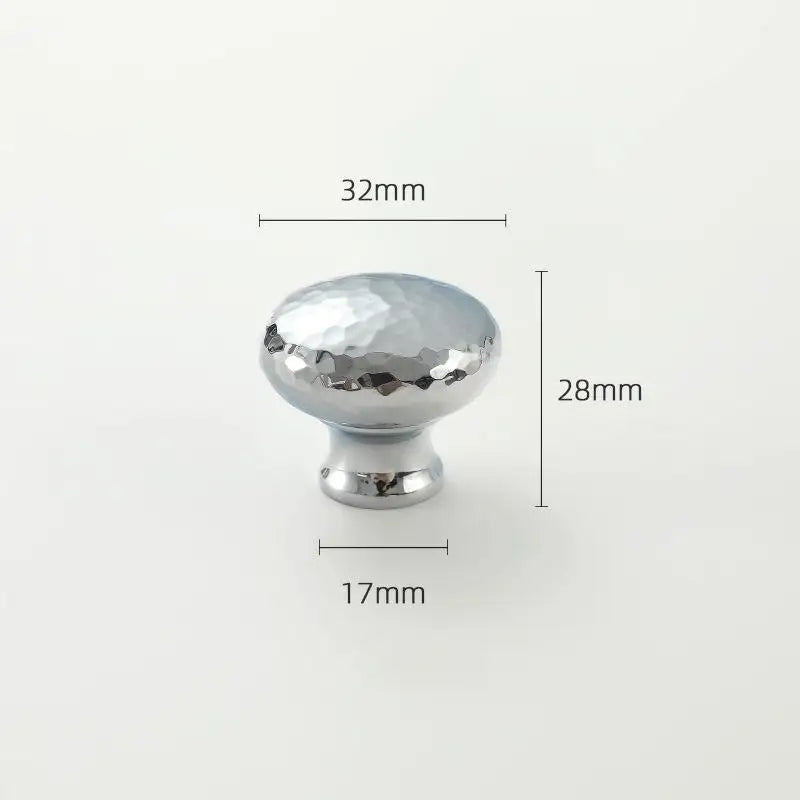 Brass Silver Ball Furniture Pull Handles Hand-forged Hammer Cabinet Handles Door Drawer Knob Kitchen Wardrobe Cupboard Pulls Qme A11
