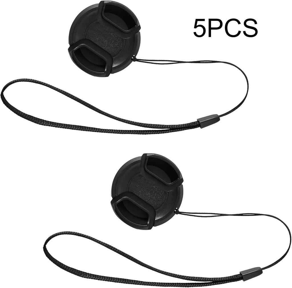 5-Piece Set of 52mm Center Clip Front Lens Cover Compatible with Nikon Digital SLR Cameras, with 18-55mm or 55-200mm Lenses Qme 5PCS