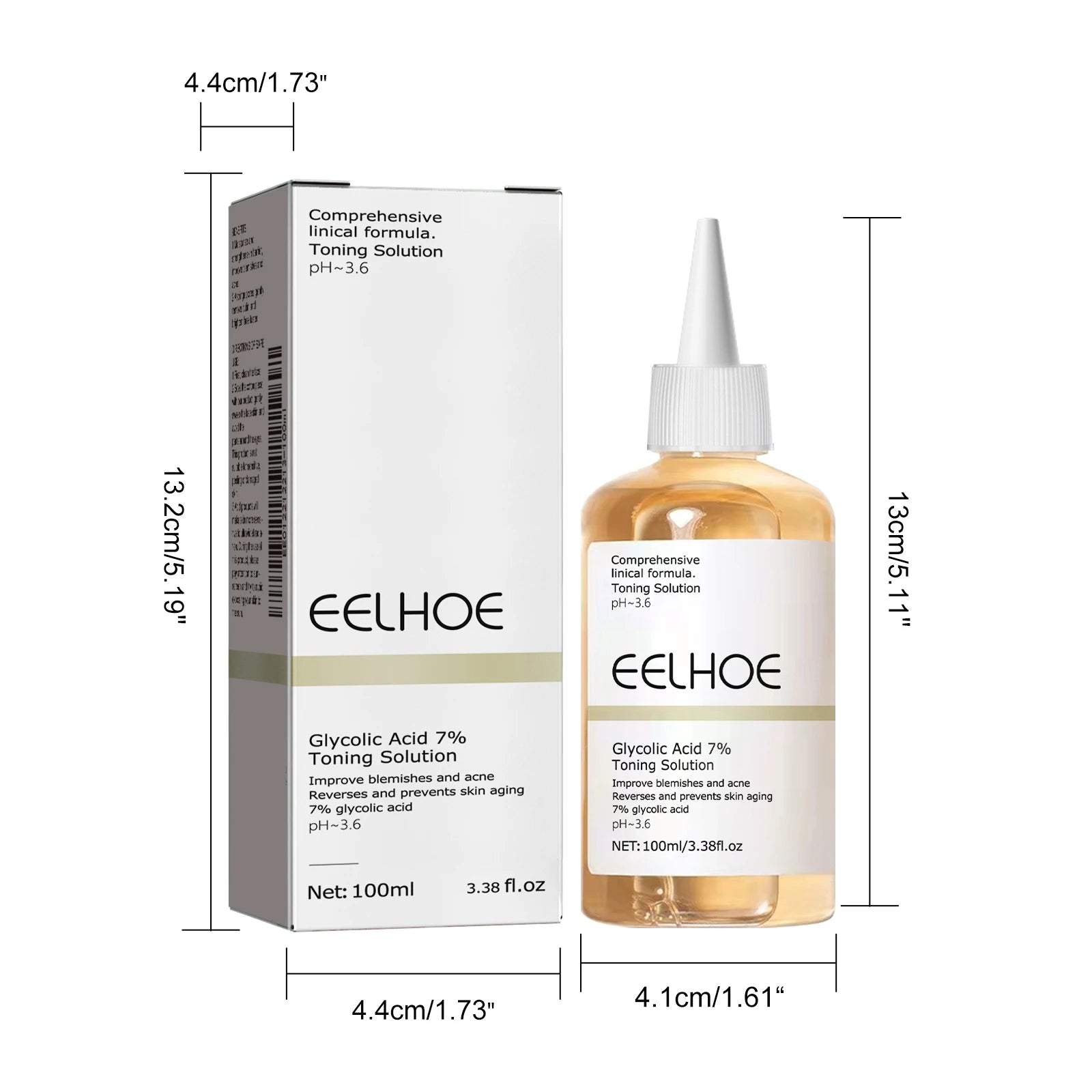 Glycolic Acid 7% Exfoliating Toner Brightening Smoothing Daily Toner Even-Looking Skin Tone Daily Skincare Moisturize Skin Qme
