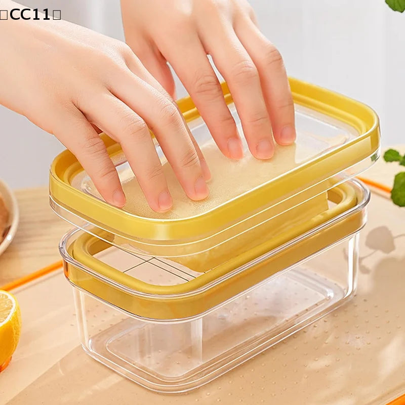 Butter Dish Keeper Cutter Slicer Clear Airtight Easy Cutting Qme