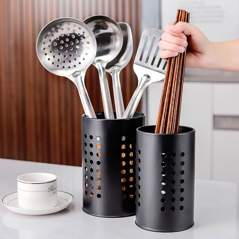 Stainless Steel Chopsticks Tube Tableware Bucket High-capacity Qme
