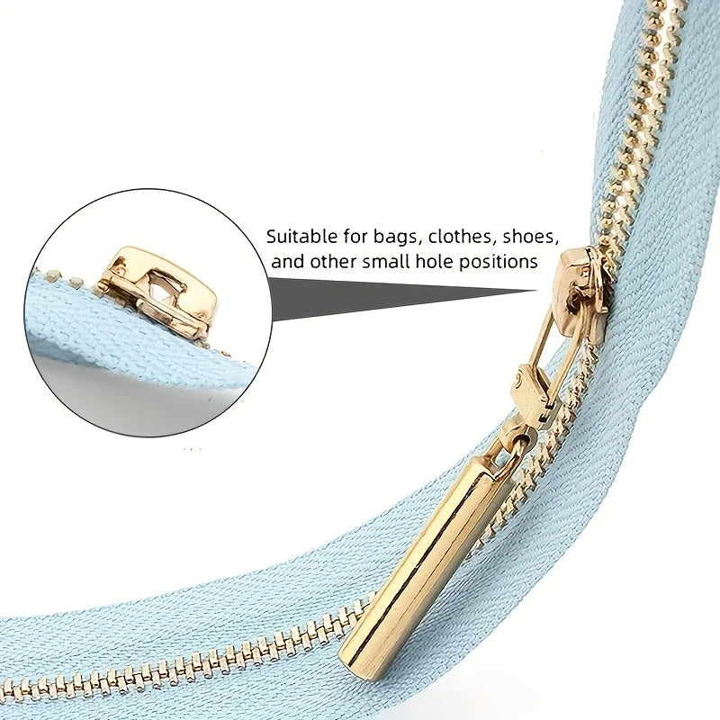 5-Piece Elegant Removable Cylinder Metal Zipper Zipper - Alloy, Black, Gold and Silver Zipper, Sewing Tools, Hand Accessories Qme