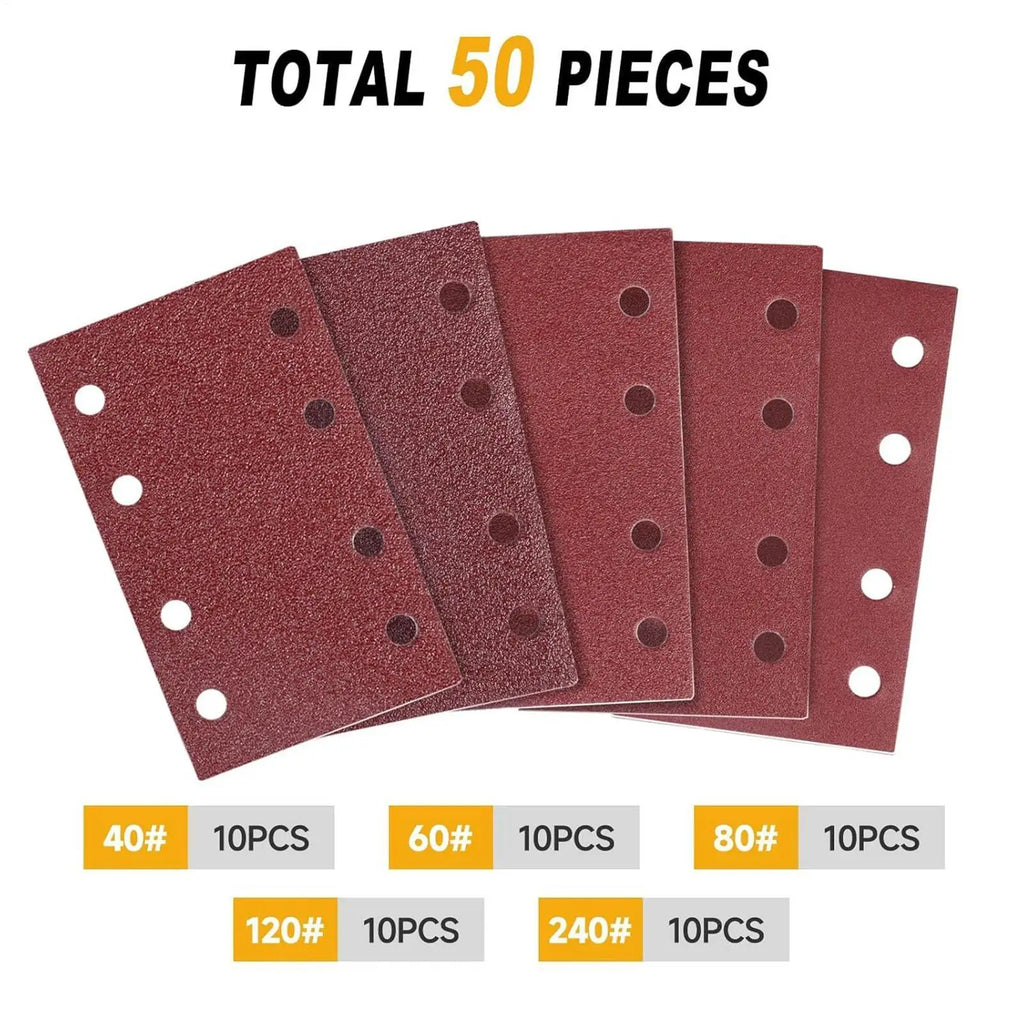 Orbital Sander Pads 120 Pieces 8-Hole Sander Sanding Disc Sheets Anti-Clog Sheets For Furniture Drywall Stone Home Deck Qme