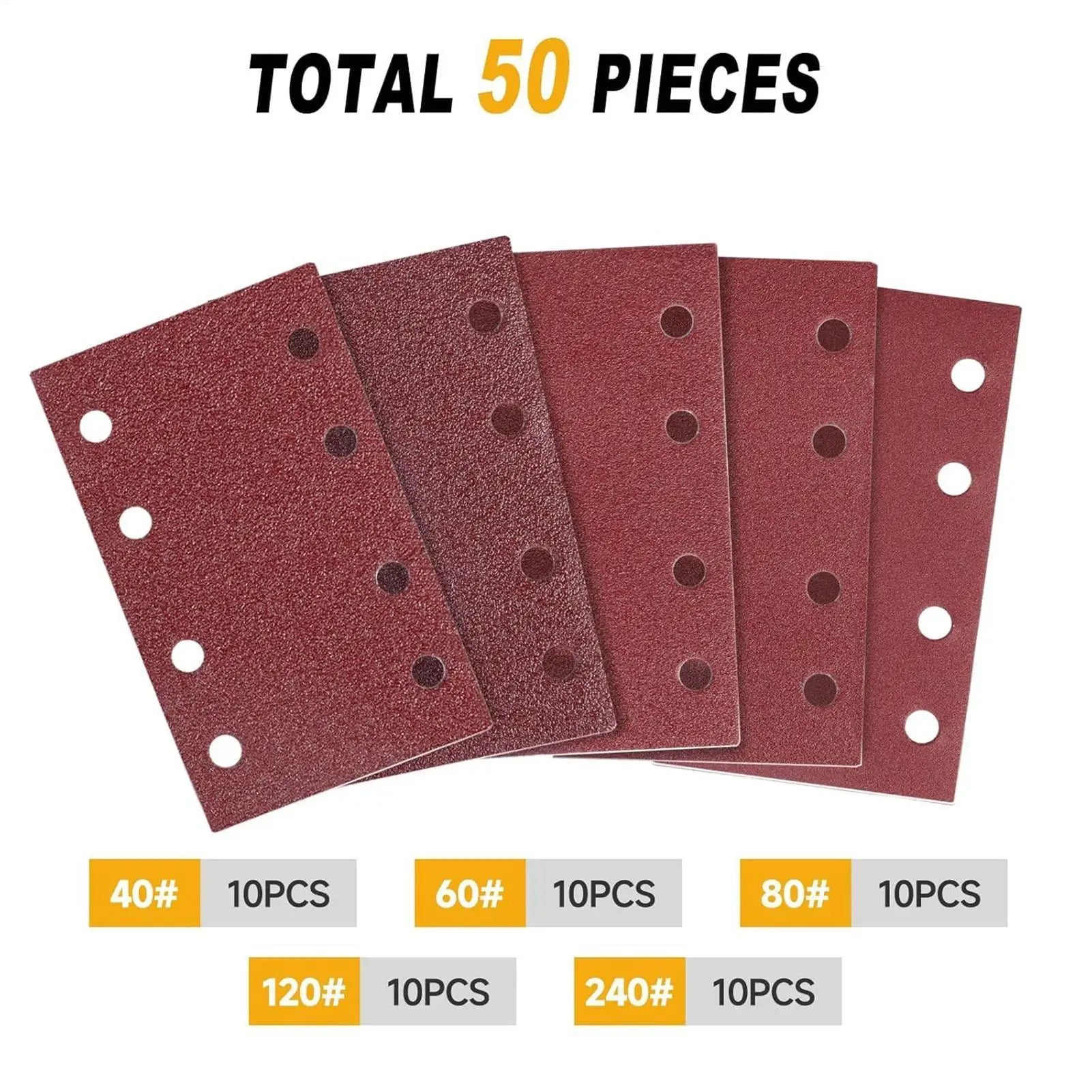 Orbital Sander Pads 120 Pieces 8-Hole Sander Sanding Disc Sheets Anti-Clog Sheets For Furniture Drywall Stone Home Deck Qme