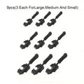 9pcs Zipper Repair Kit, Quick Install Zipper Heads, Detachable Replacement Zip Tops, Interchangeable Plastic Zipper Pulls Qme 9pcs Mixed size