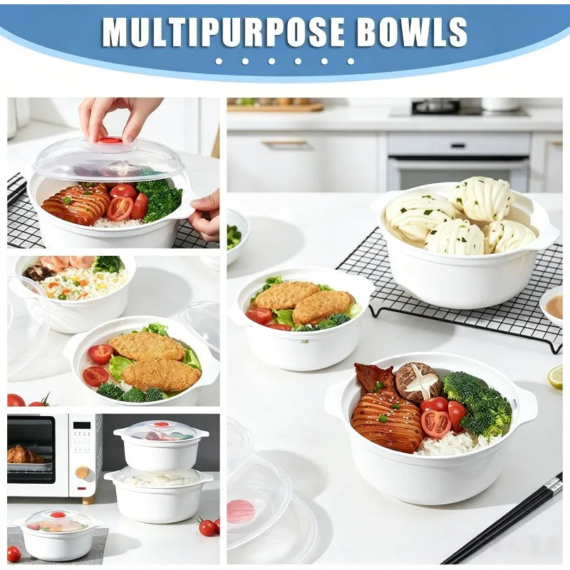 Microwave Heating Bowl Plastic Special Box Heated Fresh-keeping Lid Environmentally Friendly Food-grade Kitchen Tools Qme