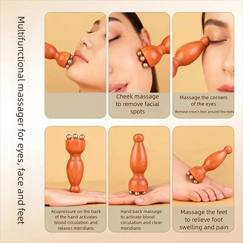 Handheld Lotus Seedpod Beauty Professional Alloy Rosewood Facial Eye Qme