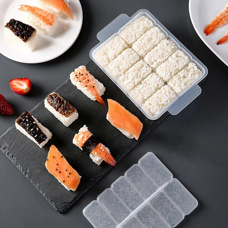 5 10 Grids Sushi Non-stick Pressure Storage Box Rice Ball Mold Lunch Qme