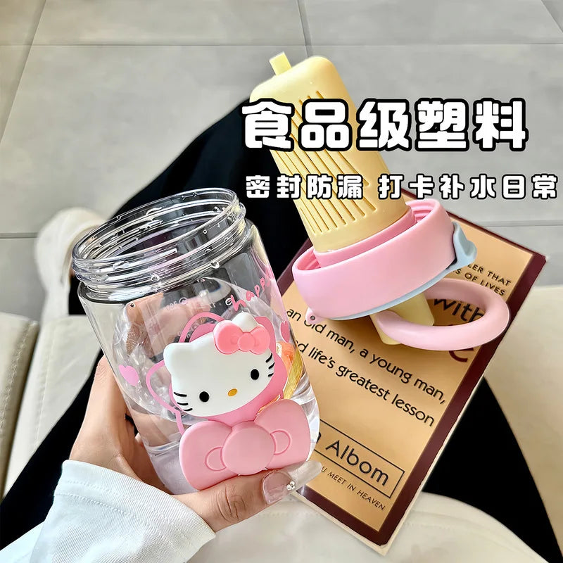 Hello Kitty Stylish Water Cup for Girls New Summer Student-Friendly Portable Large-Capacity Straw Cup Teacup Qme
