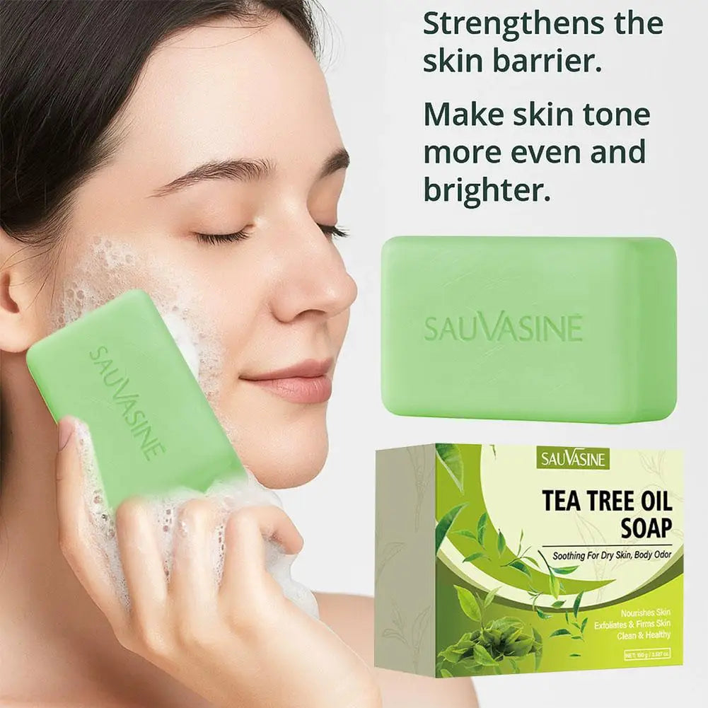 Body Soap Bar Tea Tree Oil Deep Cleansing Hydrating Soothing Dry Skin Qme