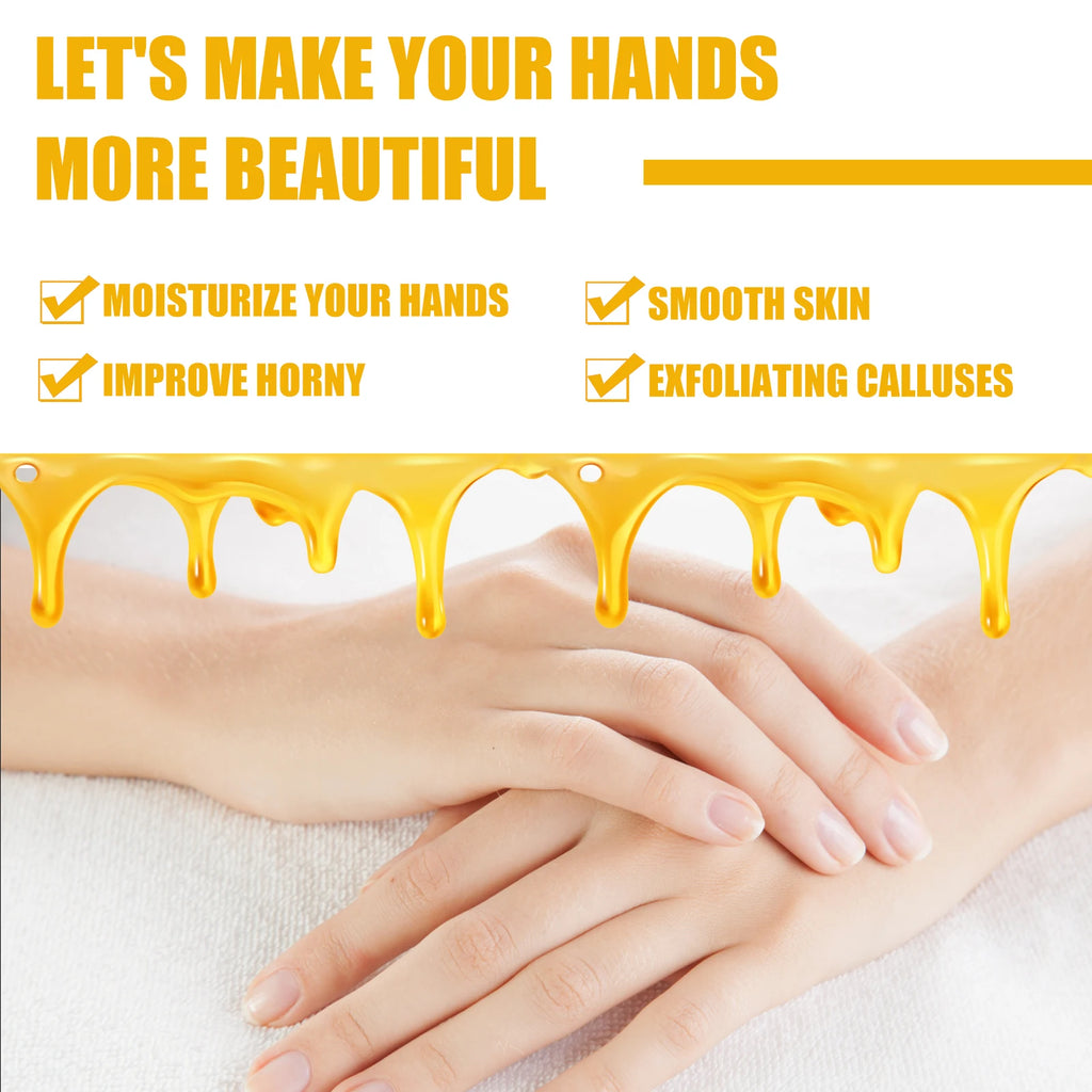 Milk Honey Hand Wax Brightening Moisturizing Repair Exfoliating Peel Off Mask Dead Skin Removal for Soft Smooth Hands Care Qme