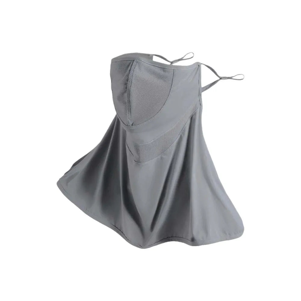Outdoor Work Ice Silk Neck Sunscreen Mask Thin Solid Color Face Sun Protection Elastic Lightweight Breathable Sunshade Mask Men Qme Dark Grey