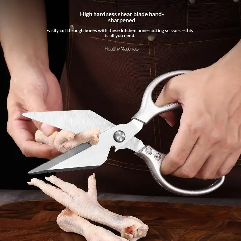 1Pcs Heavy Duty Kitchen Scissors With Thickened Steel Blades And Nonslip Handle For Home Cooking Food Prep Qme