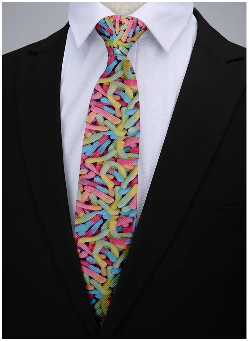 French Fries Candy Watermelon Creative Casual Tie Unisex Fashion Food Qme