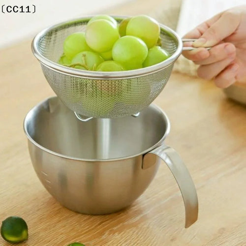 1 2 3 Stainless Steel Mixing Bowl Scale Handle Filter Multi Qme