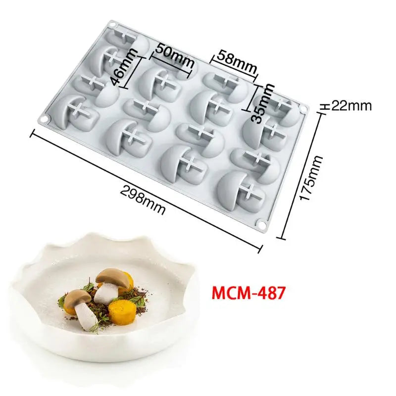 Chestnut Raspberry Peanut Mushroom Silicone Mold Fondant Cake DIY Qme MCM487