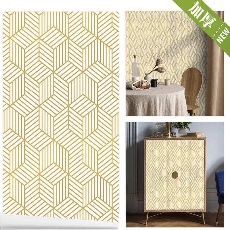 Modern Vinyl Wallpaper Peel Stick Boho Contact Paper Self Adhesive Qme jin ji he 1mx44.5cm