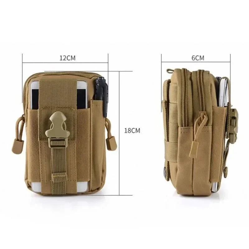 Men Mobile Phone Case Pouch Waist Bag Waterproof Nylon Multifunction Qme