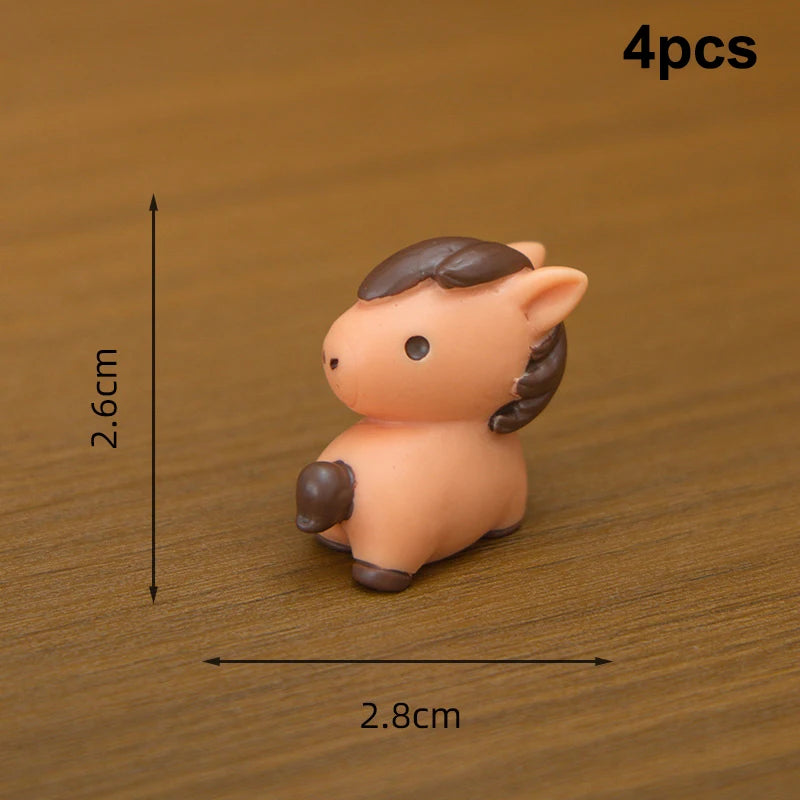 Miniature Landscape Creative Lifelike Pony DIY Decoration For Home, Desktop, Office, And Car, Resin Crafts, Small Ornaments Qme A2