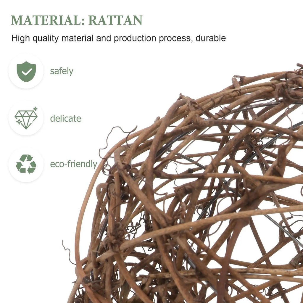 8Pcs Hollow Rattan Balls Different Size Scene Layout Decor Party Decorative Rattan Balls DIY Craft for Wedding Christmas Qme