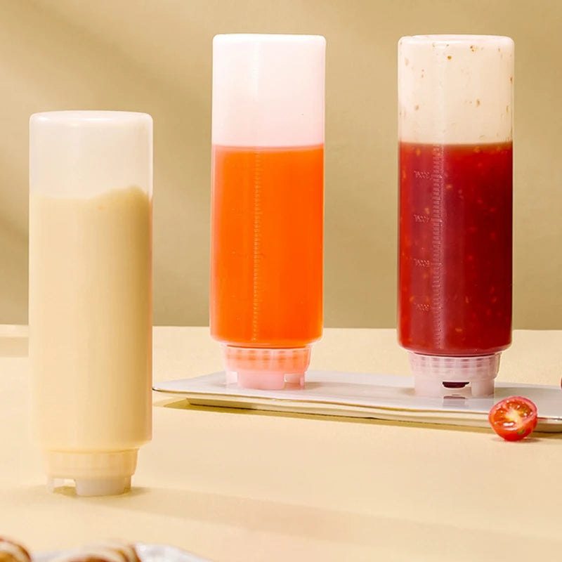 Dispenser Condiment Squeeze Bottle Inverted Plastic Bottles Qme