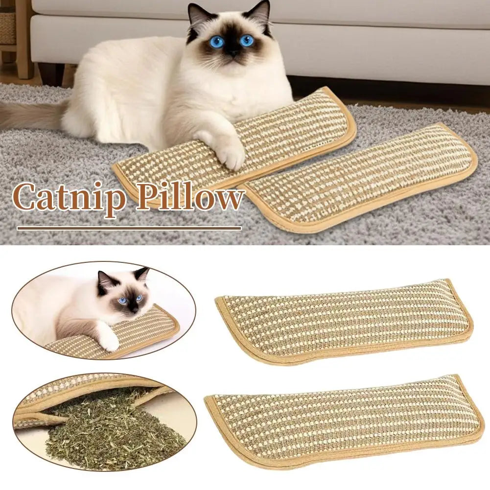 Fun Catnip Pillow Cat Interactive Toy Indoor Kitten Scratching Kicker Qme