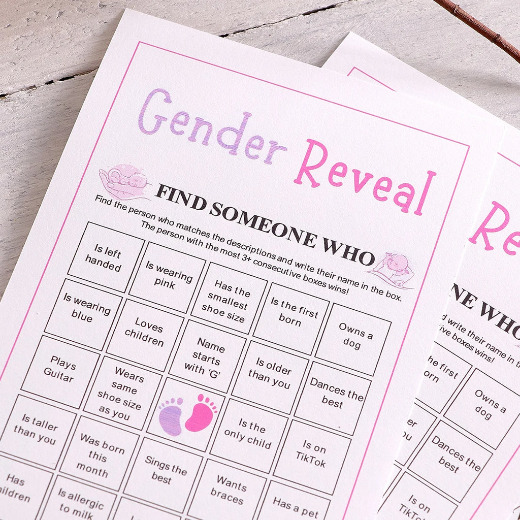 10Game Cardsset of Gender Reveal Games, Gender Reveal Bingo Cards, Gender Reveal Party Games and Activities, Party Activity Crea Qme