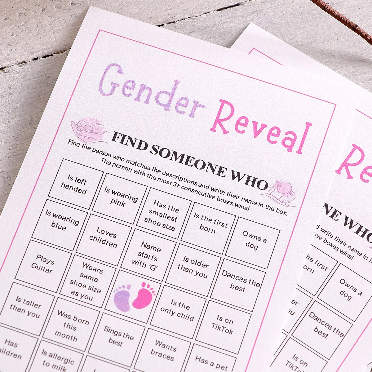 10Game Cardsset of Gender Reveal Games, Gender Reveal Bingo Cards, Gender Reveal Party Games and Activities, Party Activity Crea Qme