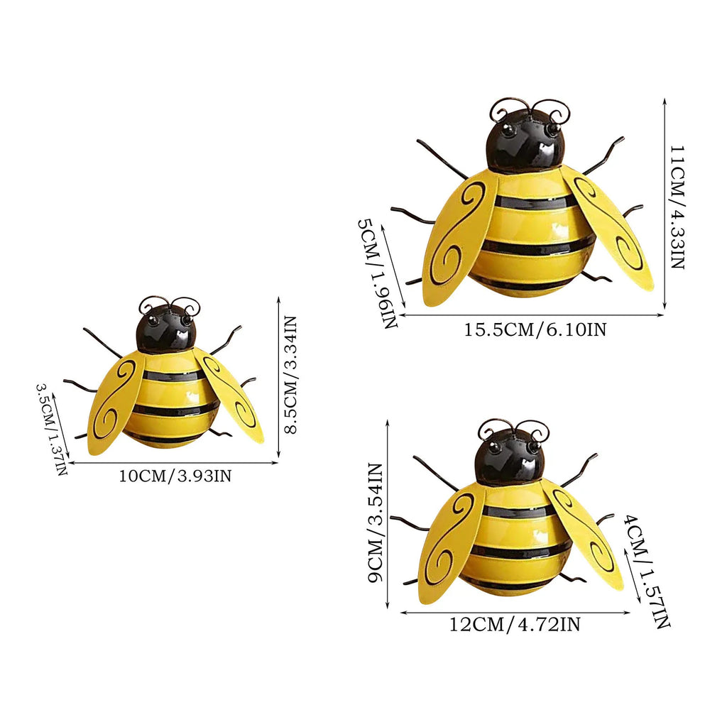 4PCS Simulated Bumble Bee Art Set Garden Sculptures for Patio Yard Outdoor Decoration Plant Flower Pot Realism Ornaments Qme