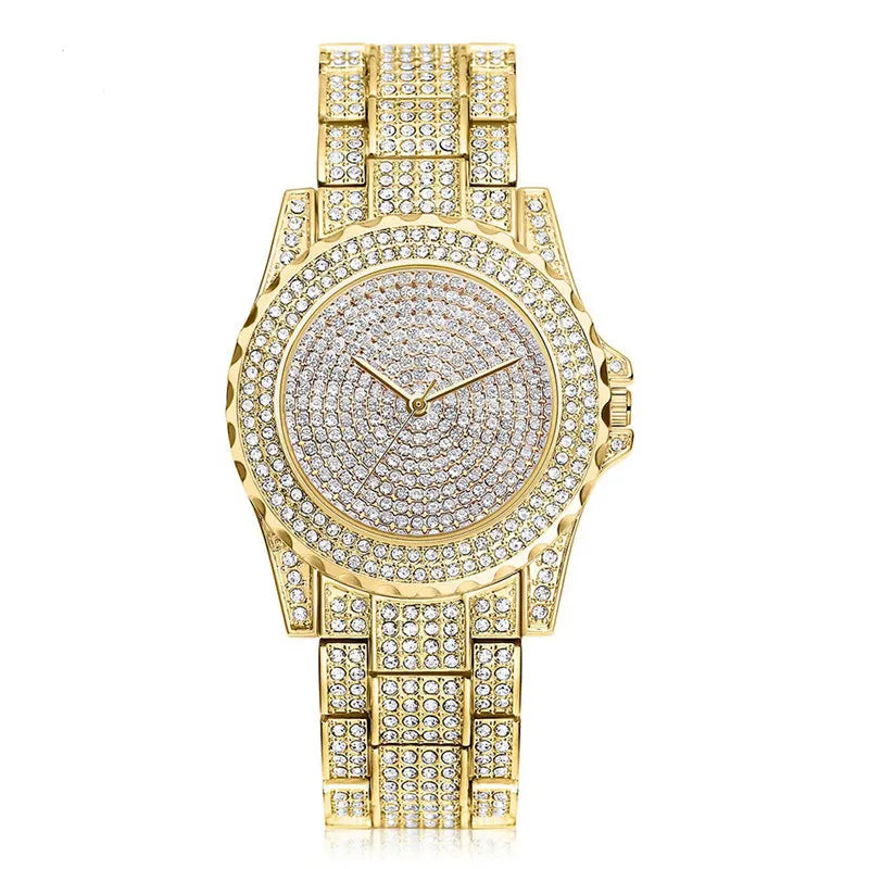 Fashion Crystal Full Steel Women Watches Ladies Wristwatch Quartz Woman Qme Gold