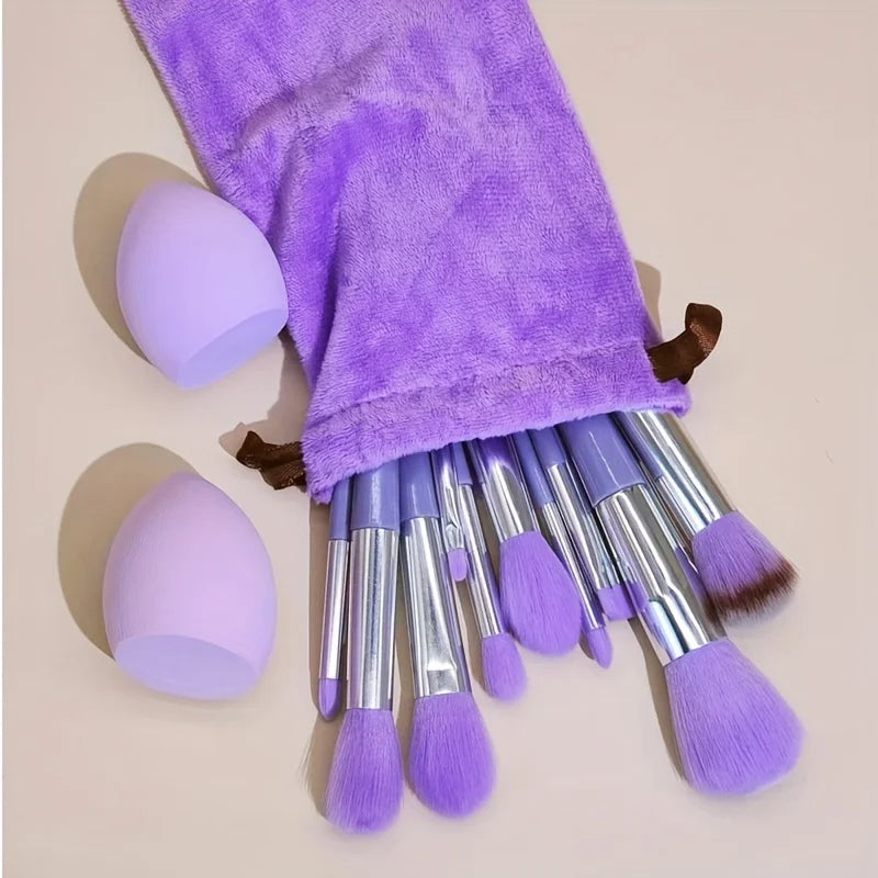 Purple Makeup Brushes Storage Bag Sponge Eyeshadow Concealer Qme huahzhuanshua-zise
