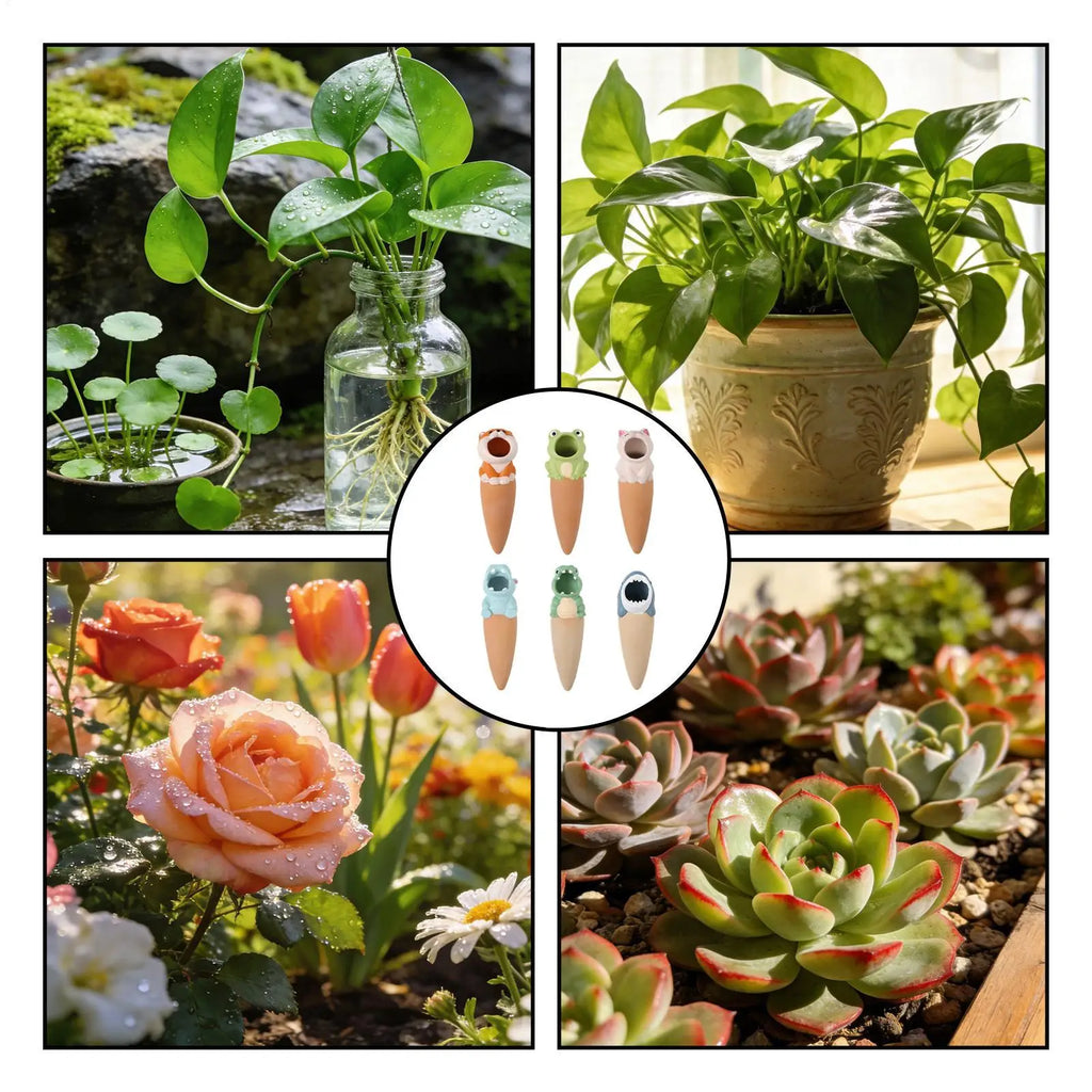 Water Globe 6 Automatic Terracotta Slow Release Waterer Plant Self Qme