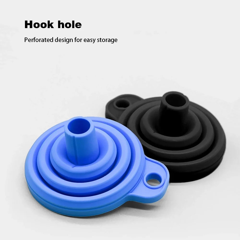 Portable Foldable Silicone Auto Engine Oil Funnel Multi-purpose Liquid Pouring Tool For Car Motorcycle Petrol Brake Washer Fluid Qme
