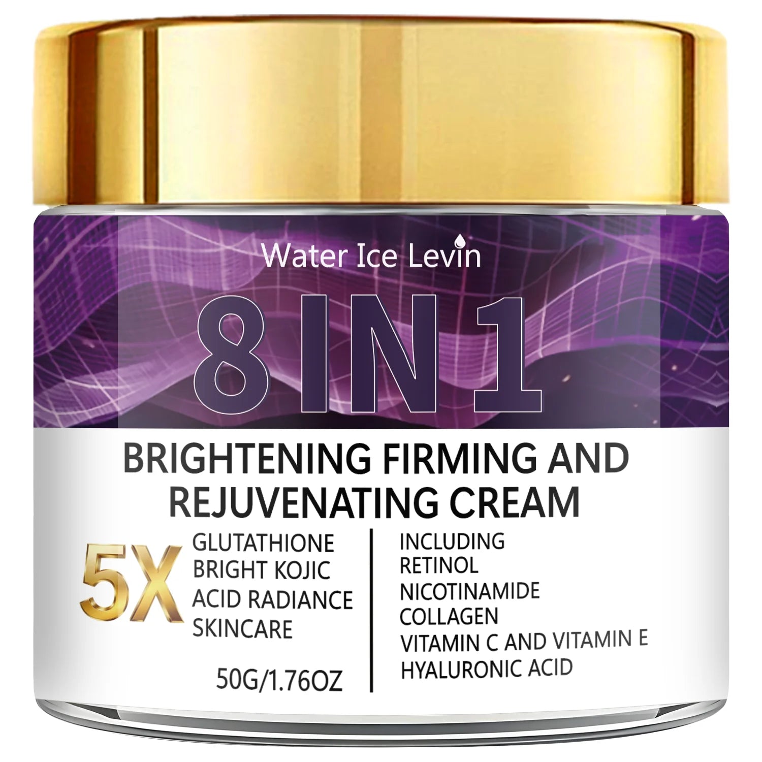 5X Glutathione Brightening Cream - 8-in-1 Firming & Rejuvenating, Retinol & Kojic Acid for Radiant, Glowing Skin Qme WHITE 50g