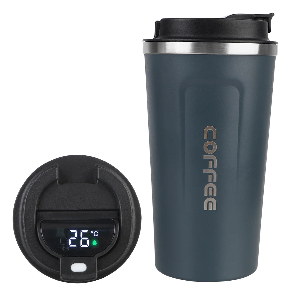 Mug Car Thermos 380 Leak Proof Travel Thermo Cup Tea Water Coffee Qme 510ml Blue Digit 401-500ml