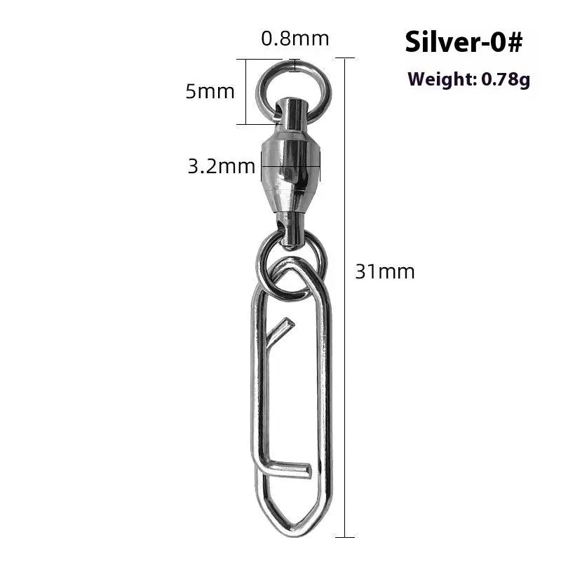 Fishing Rolling Swivel Power Clips Quick Change Snap Swivels Qme 0 Silver