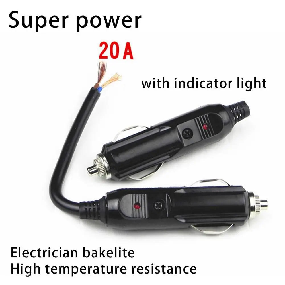 NEW 12V/24V Auto 20A Car Cigarette Lighter LED Socket Plug Connector Adapter For Car/Van Vehicle Motor Car Accessories Qme