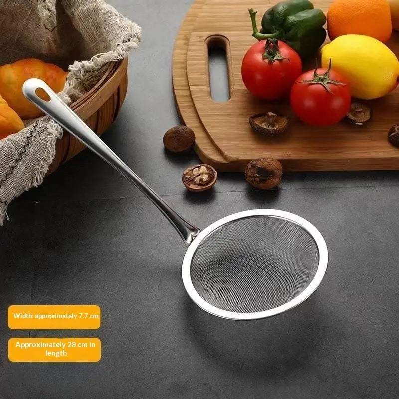 Filter Oil Skimmer Frying Pan Less Spoon Stainless Steel Pot Kitchen Qme S