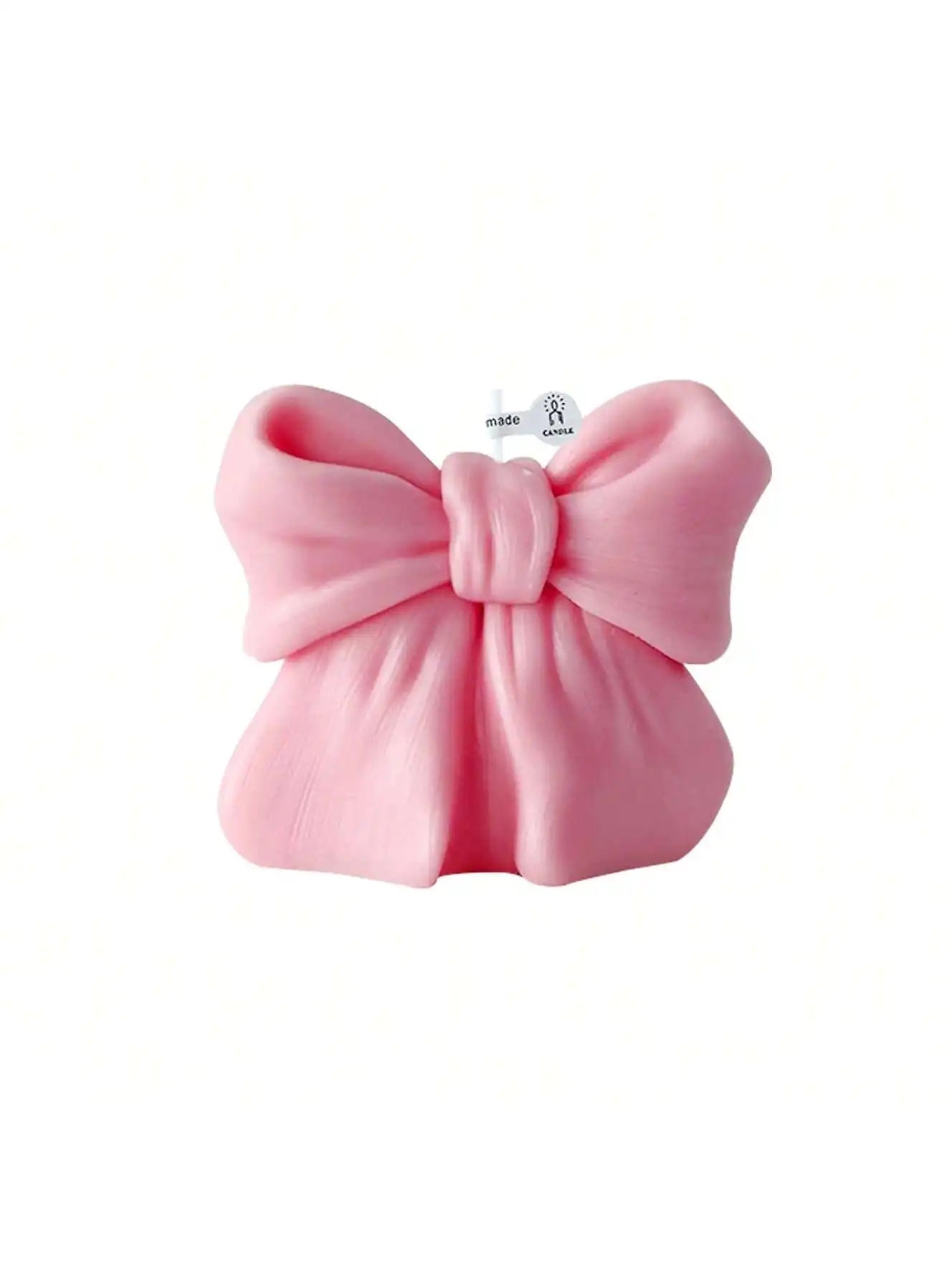Bow Scented Candle 3D Design Long-lasting Fragrance Suitable Home Qme Pink
