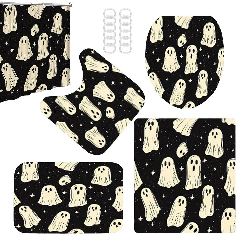 Halloween Shower Curtains Bathroom Spooky Ghost Machine Washable Qme A China Mainland