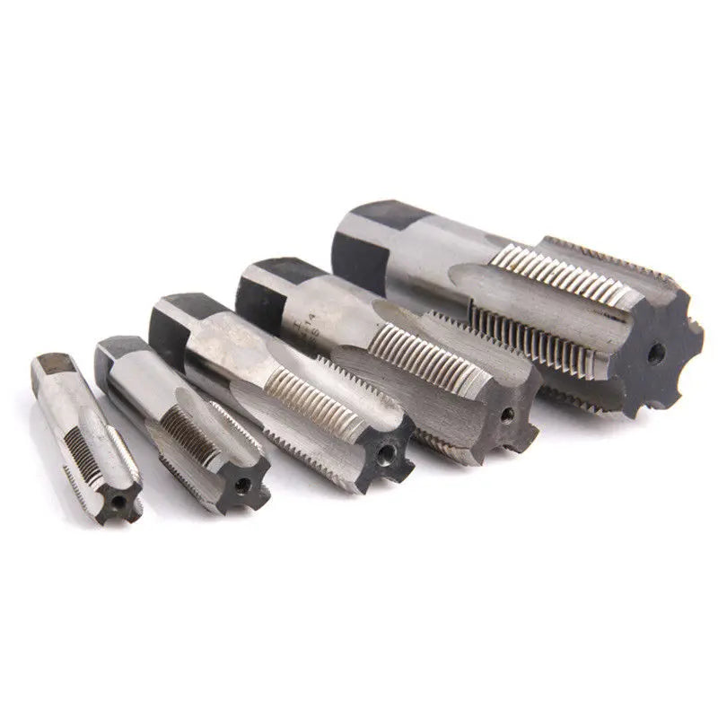 1pc G1/8 1/4 3/8 1/2 3/4 HSS Taper Pipe Tap BSP Metal Screw Thread Cutting Tools Cylindrical Pipe Thread Tap Pipe Qme