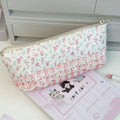 Sweet Lace Floral Design Pen Bag Large Capacity Multifunctional Qme A2