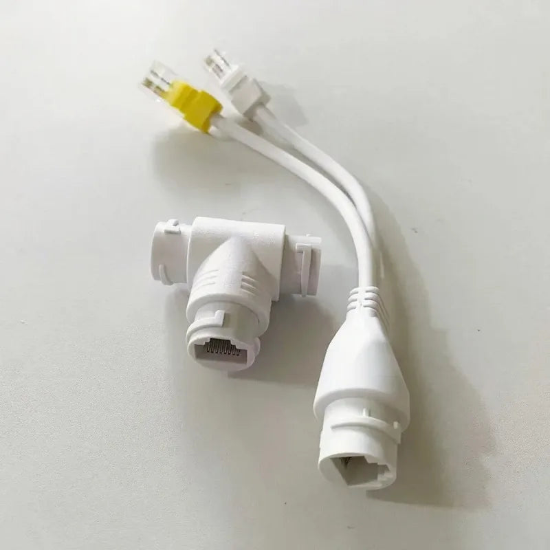 2pcs High-Efficiency 3-Port PoE Splitter 1000Mbps 48V to 12V DC Barrel Jack Compatible with IEEE 802.3af/at Qme