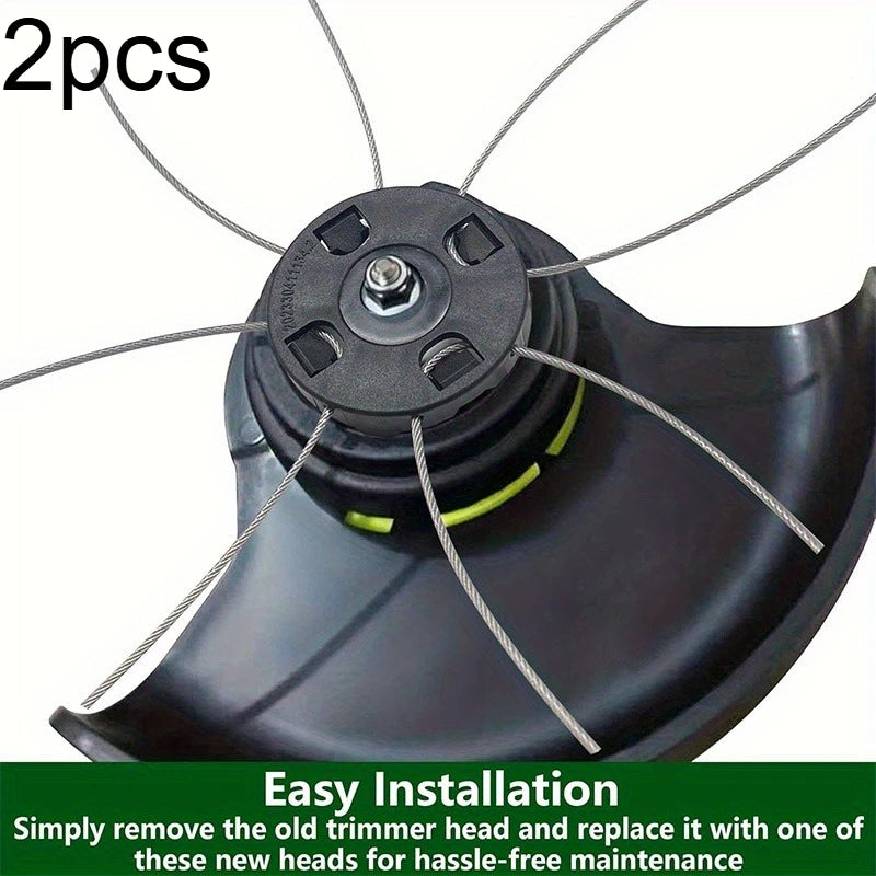 2/3/5pcs String Trimmer Replacement Head with 8 Line, Universal Steel Wire Mower Head, String Trimmer Wire Attachment Qme 2pcs