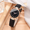 2PCS/Set Light luxury Korean version fashion trend women's casual simple belt jewelry watch bracelet set watch Qme W167-A