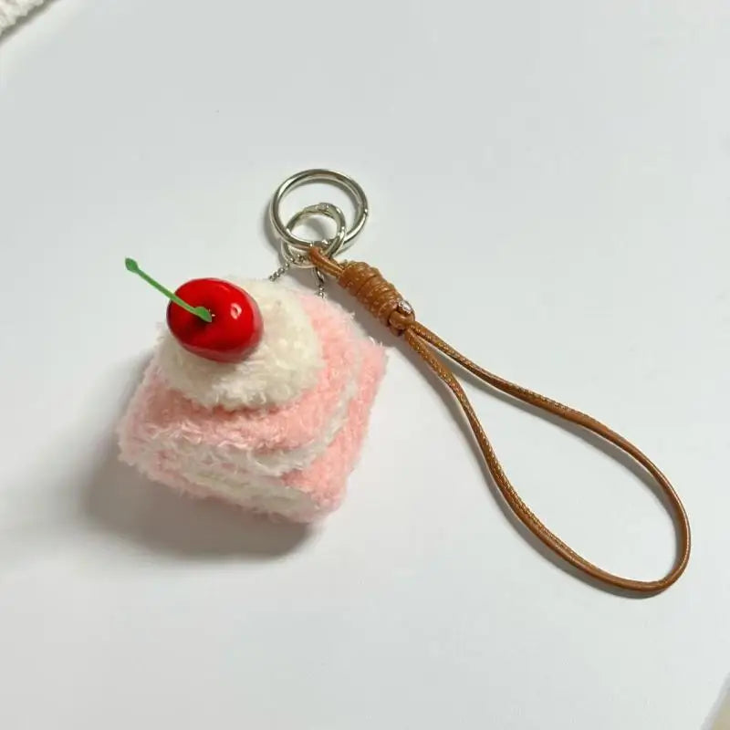 Fun and Creative Food Simulation Plush Keychain; Sandwich, Hamburger, Cake; Cute Stuffed Doll Bag Pendant Gift Qme A3