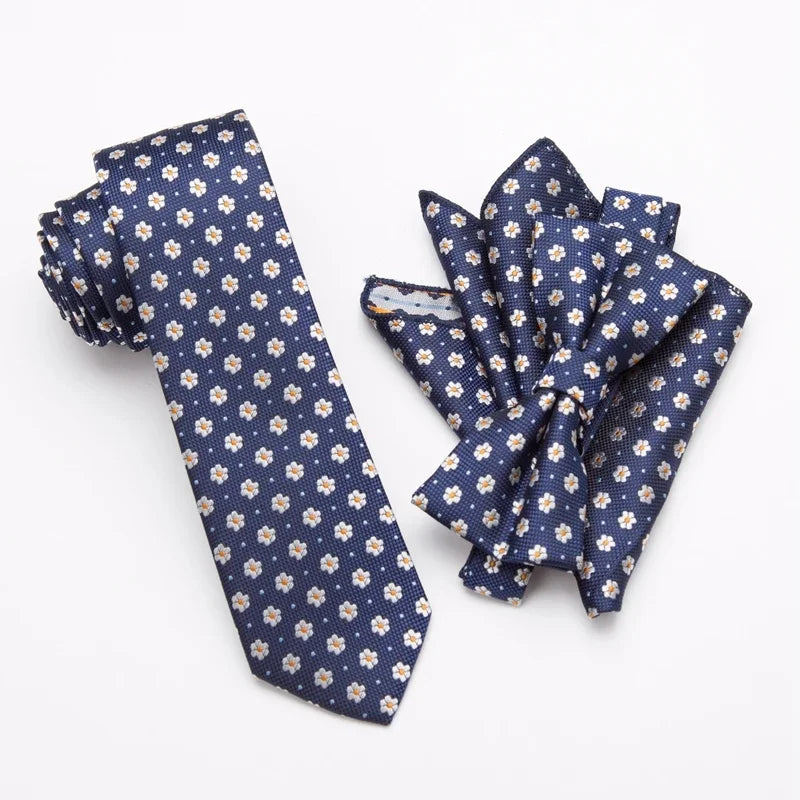 Paisley Men's Casual Bowtie Tie Skinny Polyester Necktie Pocket